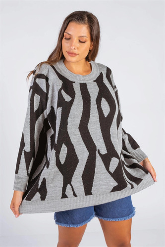 Sweater De Lana Cuello Redondo Talles Grandes