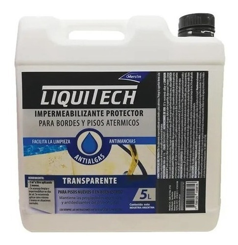 Impermeabilizante Pisos Atermicos Transparente Liquitech X 5