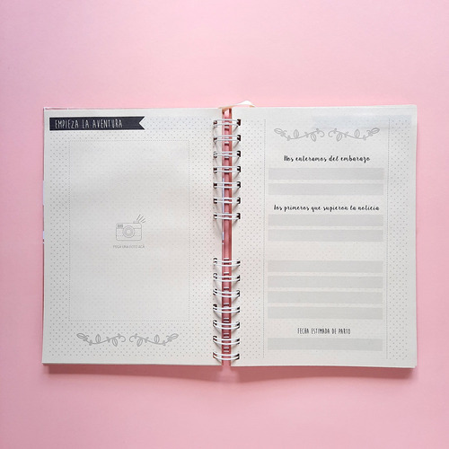Agenda Cuaderno Control Embarazo A5 Artesanal Tapa Dura .