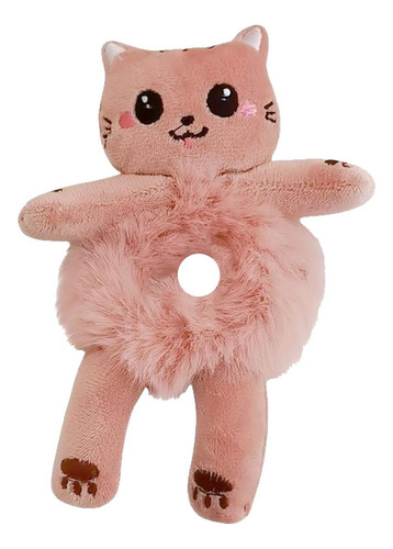 Donas De Pelo, Mxdzc-001, 1pza, Gato, Rosa, Felpa, Elástica. Color Rosa
