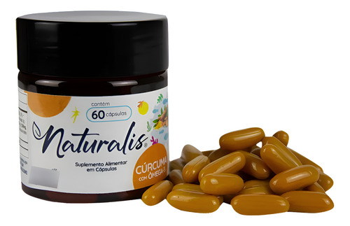Cúrcuma Com Óleo De Peixe Naturalis Com 60 Cápsulas