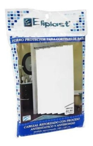 Protector Cortina Baño Cabezal Reforzado, Antihongo 180x180 Color Blanco
