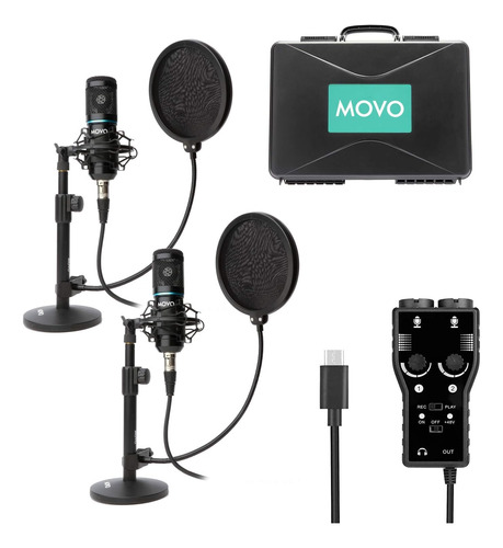 Movo Smartphone Podcast Recording Bundle Kit - Paquete De 2 