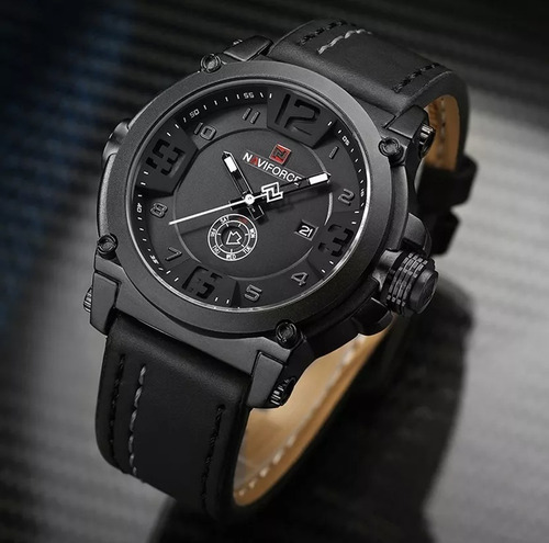 Relógio Masculino Militar Esportivo Pulseira Couro Naviforce