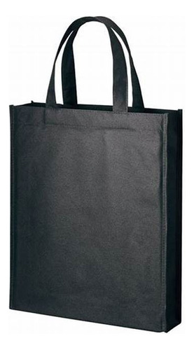 Pack X 15 Bolsa Tnt Negro Con Asas Y Fuelle 70gr 40x13x40cm