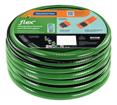Tramontina Mangueira Flex para Jardim 20 Metros Tramontina Verde/Pret