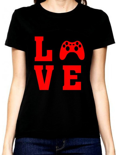 Camisa De Mujer Moderno Estilo Love Gamer Rojo