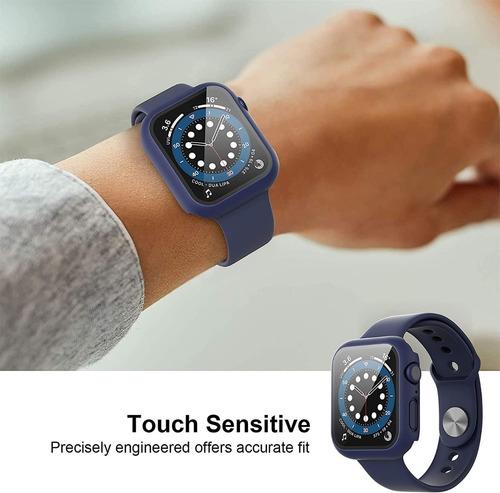 Imagem 4 de 10 de Capa Bumper Vidro + Pulseira Compatível Apple Watch Premium