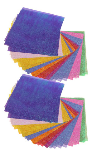 100 Hojas Papel De Origami De 7 X 7cm, Multiolores Shimmer