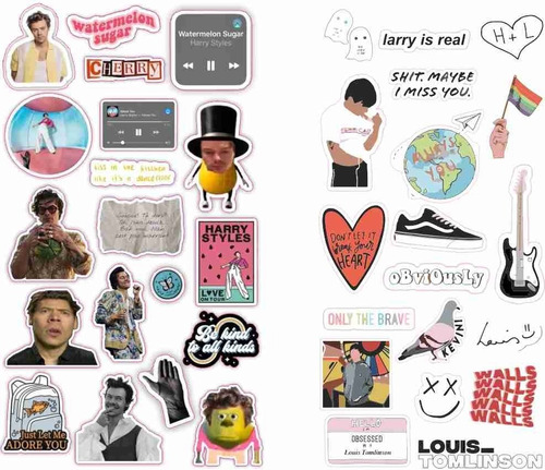 Plancha De Stickers En Vinilo Troquelado - Harry S - Louis T