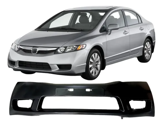 Parachoque Diant New Civic 2009 2010 2011 C/ Ressalto Preto