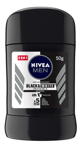 Antitranspirante En Barra Nivea Men Invisible Black & White Power 50g