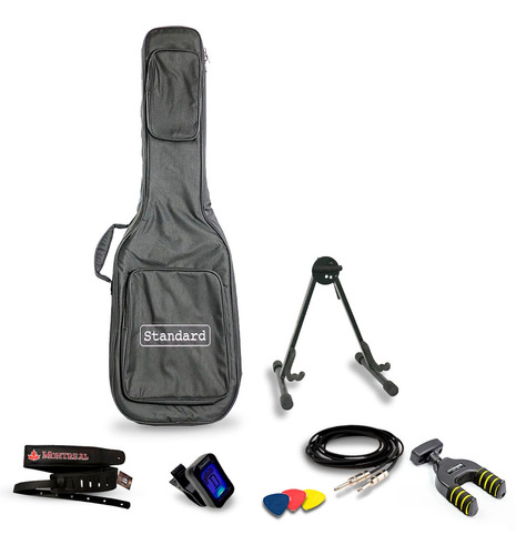 Kit Completo De Acessorios Para Instrumento Guitarra + Capo 