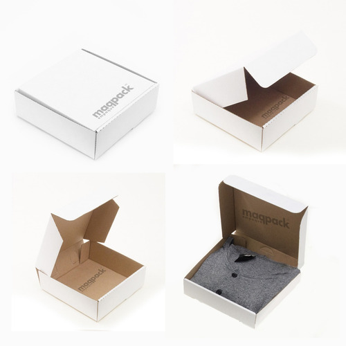 Imagen 6 de 7 de 50 Cajas Pizza 20x20x4.5cms Carton Microcorrugado Blanco