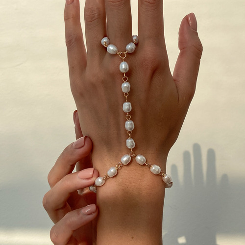 1 Par De Elegantes Pulseras Con Forma De Dedo Con Forma De C