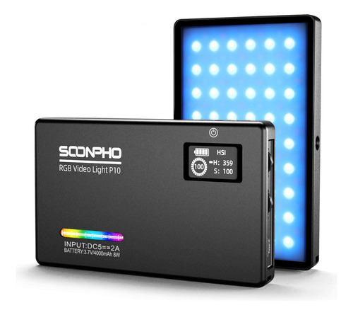 Soonpho Luz Led De Video Rgb P10, Salida A Todo Color, Cri97