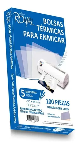 Mica Térmica Royal 040827 Para Enmicar Doble Carta 5mil 50pz