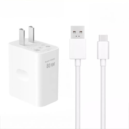 Cargador De 80w Para Oppo 80w/65w/40w/30w/20w/18w Supervooc Con Cable Tipo C 1m Original Orilwoya