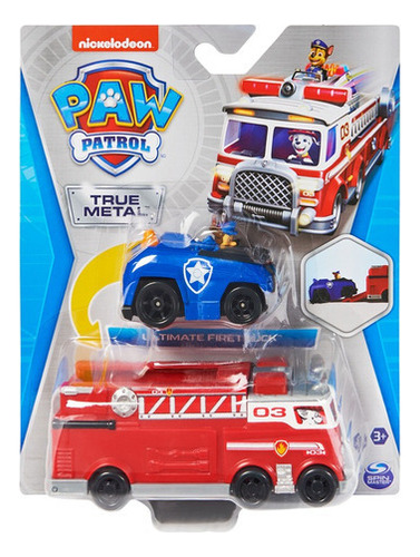 Paw Patrol Camión Bombero Auto Policía 2en1 17756 Color Rojo Multicolor