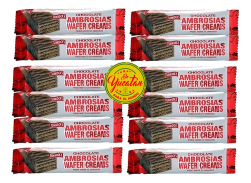12 Chocolates Wafer Cream Ambrosías 20 Gramos C/u Importado