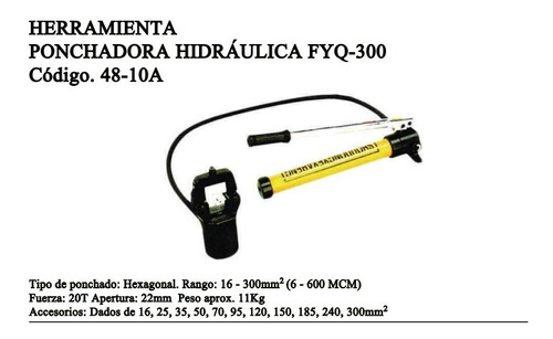  Ponchadora Hidráulica Fyq-300 6-600mcm 22mm 