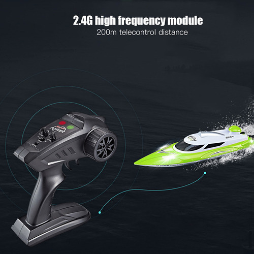 Mini Barco De Carreras Rc Para Niños, Color Verde