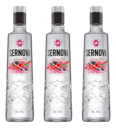 Vodka Sernova Wild Berries 700ml  X3 Zetta Bebidas