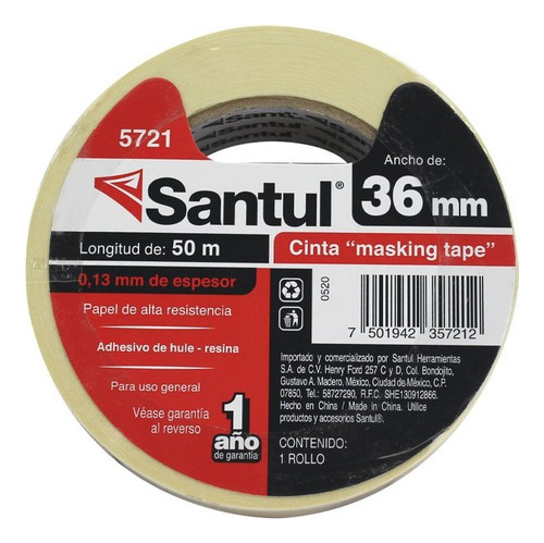 Cinta Masking Tape 36 Mm 1 1/2 50 M