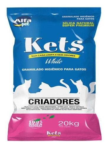 Granulado Higiênico Kets Criadores White x 20kg de peso neto