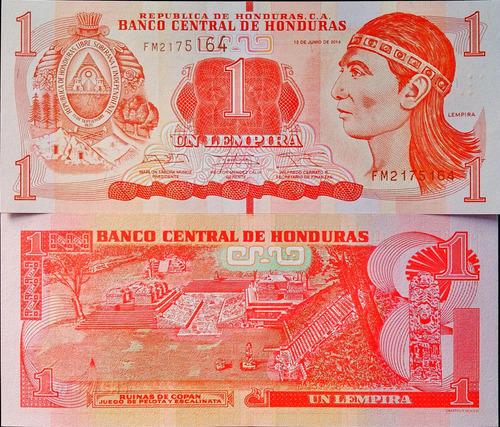 Billete 1 Lempira Honduras 2012