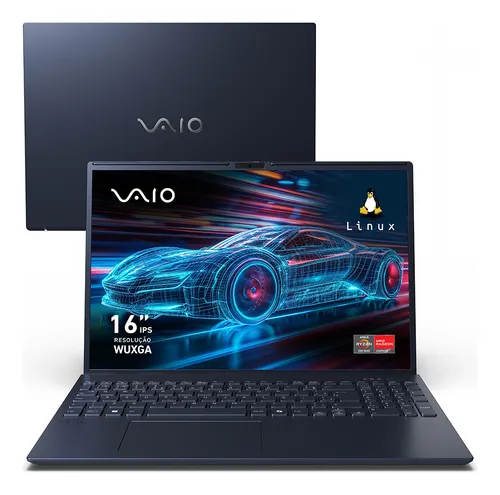 Notebook Vaio Fe16 Amd Ryzen 7 5825u Linux 8gb 512gb Ssd Wi-Fi 6 Tela 16" Ips Wuxga Antirreflexo Cinza Grafite Vjfe69f11xb0321h Memória Expansível até 64GB