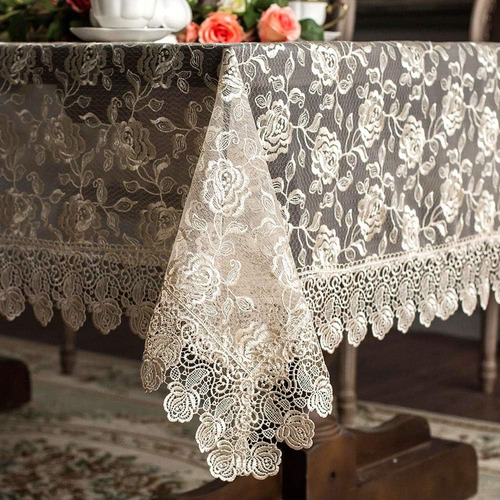 Mantel Rectangular Vintage Bordado Para Banquetes Y Mesas La
