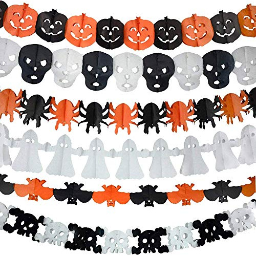 6pcs Preciosa Cadena De Papel Halloween Decoración De Drtcb