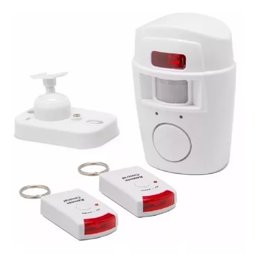 Alarma con sensor de movimiento de 125 dB en interior: alarma inalámbrica  con detector de movimiento con sirena (control remoto de 328 pies, funciona