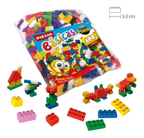 Imagen 3 de 3 de Bloques para armar Rasti Kit accesorios Kit de piezas básicas 600 en bolsa