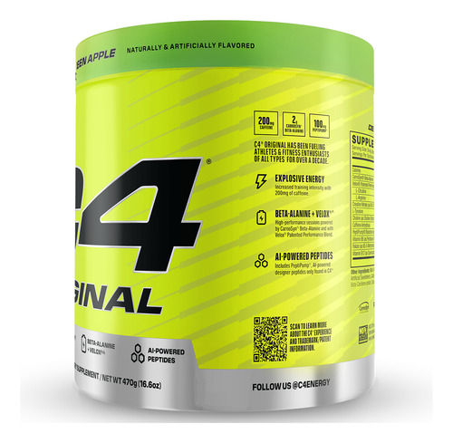 Cellucor C4 Original New 50 Serv! Pre Entreno Importado Usa Sour Green Apple