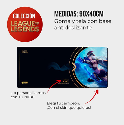 Imagen 2 de 7 de Mousepad Xxl (90x40cm) *edición League Of Legends*