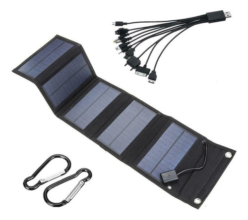 Bolsa Plegable Portátil Con Panel Solar De 12 W Y 5 V Para A