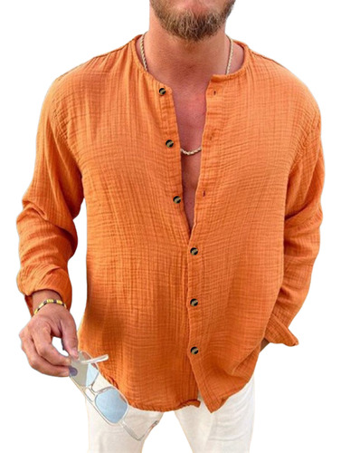 Camisa De Invierno Con Cuello Redondo De Negocios Para Hombr