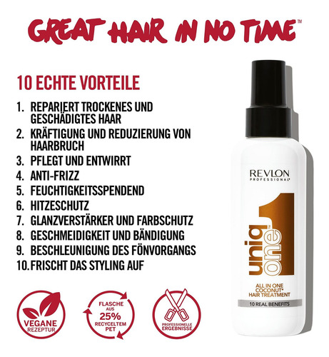 Imagen 2 de 5 de Revlon Professional Uniqone - Hairtreatment, Coconut 150 Ml