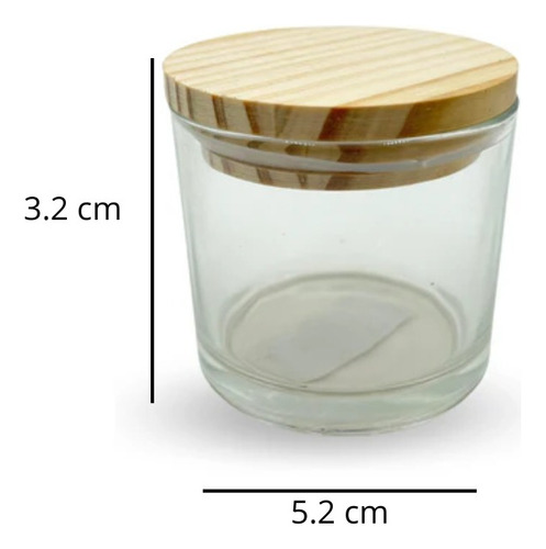 Frasco De Vidrio Circular Con Tapa De Bambú 36 Ml