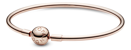 Brazalete Rígido Pandora Moments Cubierto En Oro Rosa De 14k Talla 17 cm