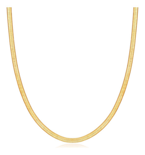 Barzel Collar De Cadena De Espiga Chapado En Oro De 18 Quila