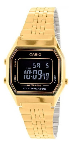 Reloj Mujer Casio La680wga-1b Dorado Digital / Color del bisel Negro Color del fondo Negro