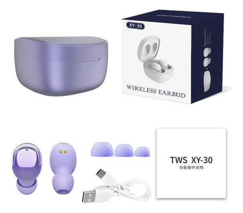 Auriculares Inalámbricos Bluetooth Xy30 Chapados En Morado