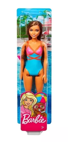 Boneca Barbie Morena Roupa de Praia