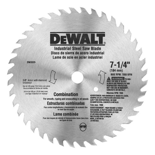 Disco Dewalt Para Sierra Circular 7-1/4 40 Dientes Dw3325