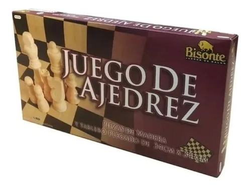 Juego Ajedrez Tablero 34x34 + Piezas Madera Bisonte 8742