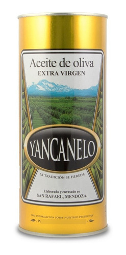 Imagen 2 de 9 de Aceite De Oliva Extra Virgen Yancanelo Lata 1 Litro X 6 U