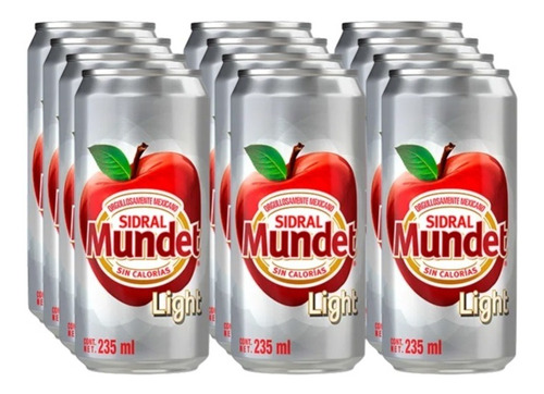 Refresco Mini Sidral Mundet Light 12 Piezas De 235 Ml